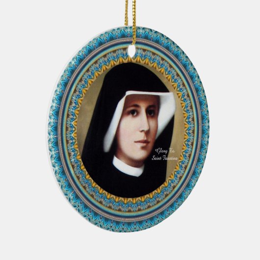 Glory to Saint Faustina Keramisch Ornament (Rechts)