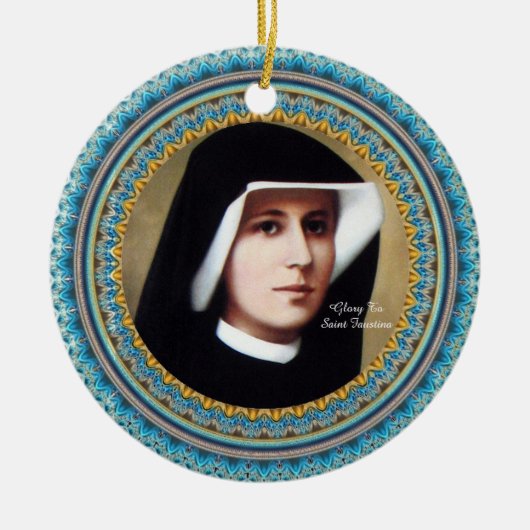 Glory to Saint Faustina Keramisch Ornament (Voorkant)