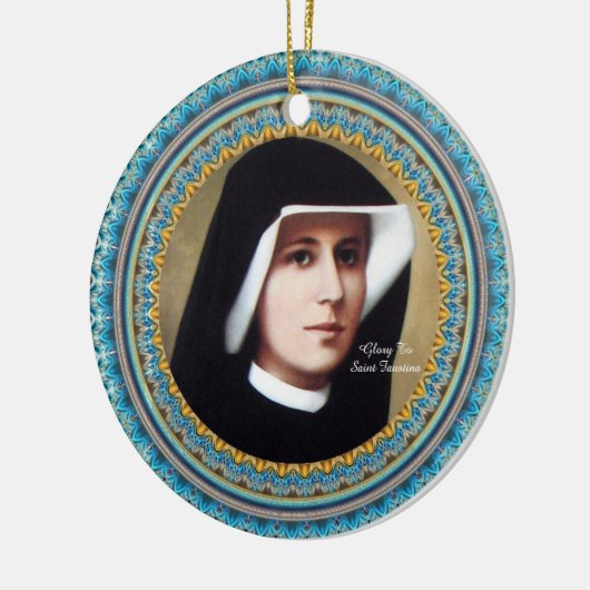 Glory to Saint Faustina Keramisch Ornament (Links)