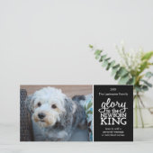 Glory to the Newborn King Black White - Foto Feestdagenkaart (Staand voorkant)