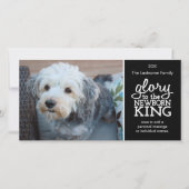 Glory to the Newborn King Black White - Foto Feestdagenkaart (Voorkant)