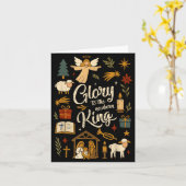 Glory To The Newborn King Christmas Nativity Scene Kaart (Gele Bloem)