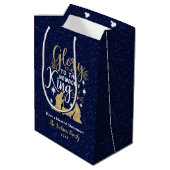 Glory to the Newborn King Glitter Kerstmis Medium Cadeauzakje (Achterkant Gekanteld)