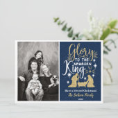 Glory to the Newborn King-kerstfotokaarten Feestdagenkaart (Staand voorkant)