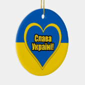 Glory to Ukraine, geschreven in het Oekraïens Keramisch Ornament (Rechts)