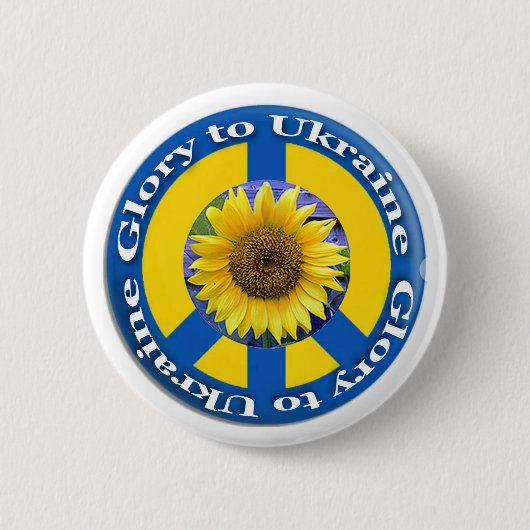 Glory to Ukraine Sunflower Button (Voorkant)