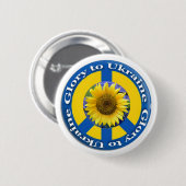 Glory to Ukraine Sunflower Button (Voorkant /achterkant)