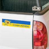 Glory to Ukraine Sunflower Flag Bumpersticker (Op Truck)