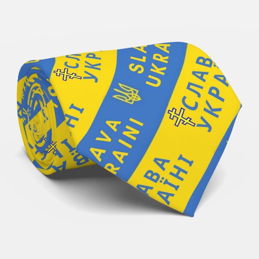 Glory to Ukraine War Trident Stropdas (Opgerold)