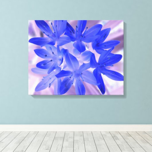 Glory van de sneeuwschokkende Blauw Canvas Afdrukk Afdruk (Insitu (Houten vloer))