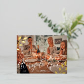 Glory voor God Botanische Kerstmis Folie Feestdagen Briefkaart (Staand Voorkant)
