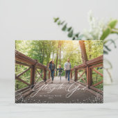 Glory voor God één foto met religieuze kerstmis Feestdagenkaart (Staand voorkant)