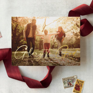 Glory voor God religieus een foto van de moderne K Folie Feestdagenkaart