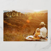 Glory voor God Religieuze Folie Feestdagenkaart (Voorkant)