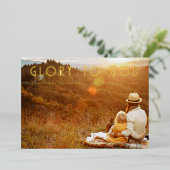 Glory voor God Religieuze Folie Feestdagenkaart (Staand Voorkant)