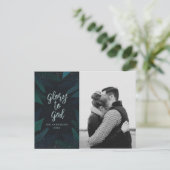 Glory voor God. Zeemacht en groene botanische kers Feestdagenkaart (Staand voorkant)