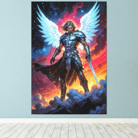 Gloryblade Archangel Michael Canvas Afdruk (Insitu (Houten vloer))