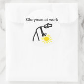 Gloryman op het werk ronde sticker (Tas)