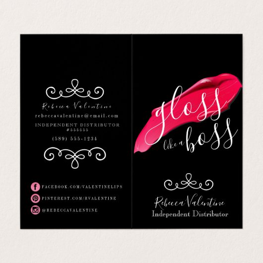 Gloss als een bss Lipsense gevouwen Visitekaartje (Buitenkant ongevouwen)