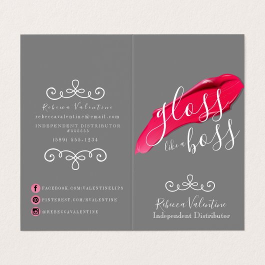 Gloss als een bss Lipsense gevouwen Visitekaartje (Buitenkant ongevouwen)