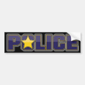 Gloss Police Department Blue met Star Bumpersticker (Voorkant)