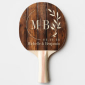 Gloss Stain Boards Leaf Wedding Monogram Tafeltennisbatje (Achterkant)