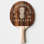 Gloss Stain Boards Tropical Pineapple Wedding Tafeltennisbatje (Achterkant)