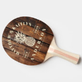 Gloss Stain Boards Tropical Pineapple Wedding Tafeltennisbatje (Zijkant)