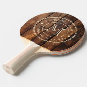 Gloss Stain Boards Wedding Monogram Tafeltennisbatje (Voorkant Gekanteld)