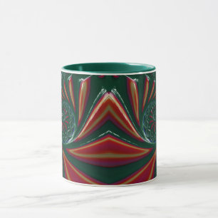GLOSSY 3D Glossy Green Red Xmas Fractal ~ Mok