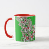 GLOSSY 3D-kerstrood-groen fractal ~ Mok (Links)