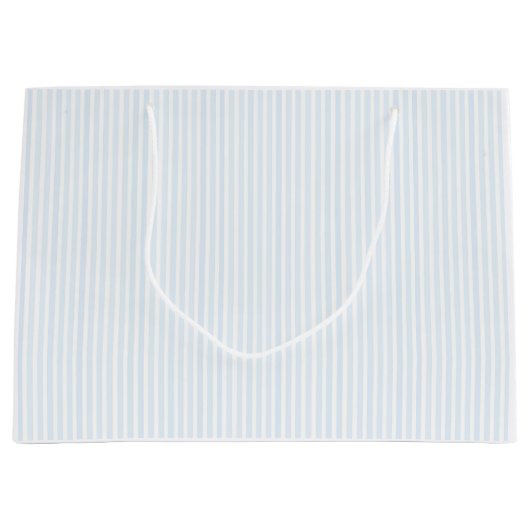 Glossy Blue Striped Pastel Gift Bag Groot Cadeauzakje (Voorkant)