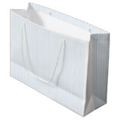 Glossy Blue Striped Pastel Gift Bag Groot Cadeauzakje (Voorkant Gekanteld)