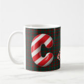 Glossy Candy Cane Striped Christmas Letter C Koffiemok (Links)