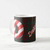 Glossy Candy Cane Striped Christmas Letter D Koffiemok (Voorkant links)