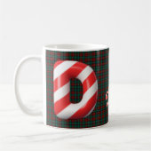 Glossy Candy Cane Striped Christmas Letter D Koffiemok (Links)