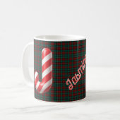 Glossy Candy Cane Striped Christmas Letter J Koffiemok (Voorkant links)