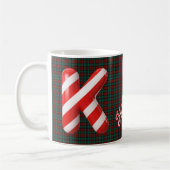 Glossy Candy Cane Striped Christmas Letter K Koffiemok (Links)