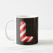 Glossy Candy Cane Striped Christmas Letter L Koffiemok (Links)