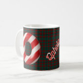 Glossy Candy Cane Striped Christmas Letter O Koffiemok (Voorkant links)