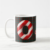 Glossy Candy Cane Striped Christmas Letter O Koffiemok (Links)