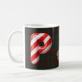 Glossy Candy Cane Striped Christmas Letter P Koffiemok (Links)