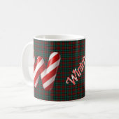 Glossy Candy Cane Striped Christmas Letter W Koffiemok (Voorkant links)