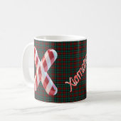 Glossy Candy Cane Striped Christmas Letter X Koffiemok (Voorkant links)