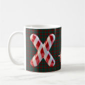 Glossy Candy Cane Striped Christmas Letter X Koffiemok (Links)