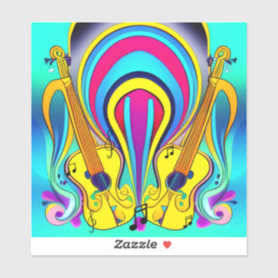 GLOSSY CANVAS OF GUITARS STICKER