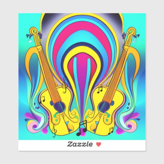 GLOSSY CANVAS OF GUITARS STICKER (Vel)