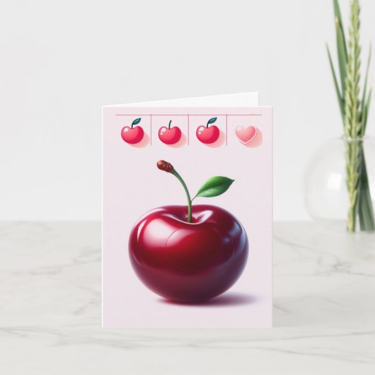Glossy Cherry Blank Notecard Kaart (Voorkant)