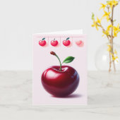 Glossy Cherry Blank Notecard Kaart (Gele Bloem)