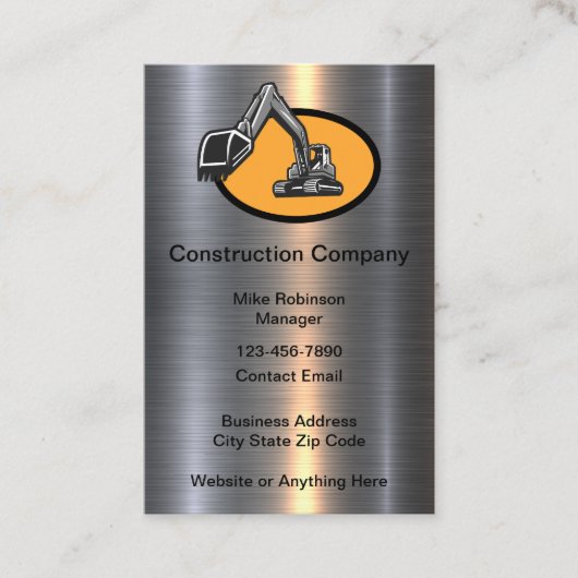 Glossy Classy Construction Business Cards Visitekaartje (Voorkant)